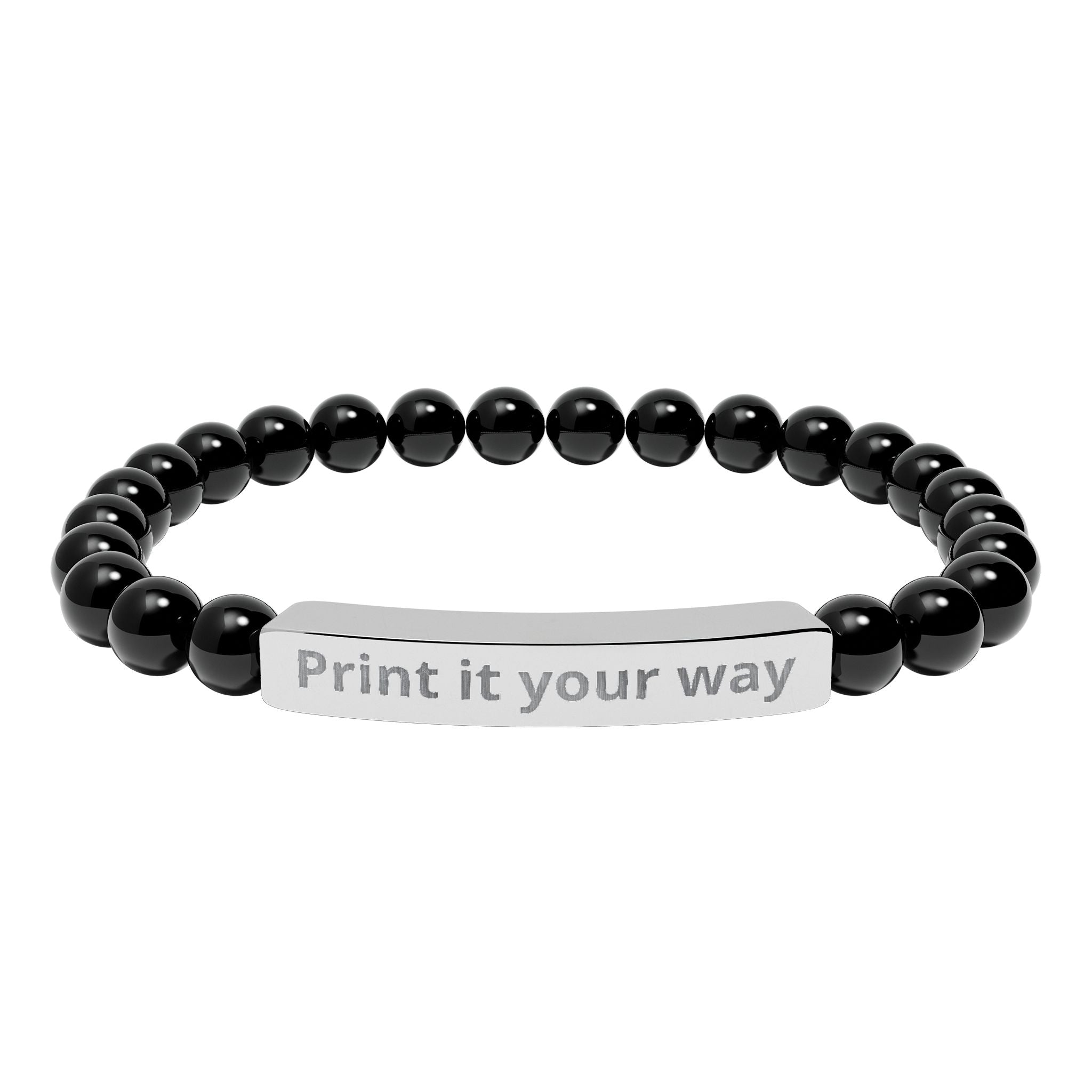 Customize your own engravable natural stone stretch bar bracelet - check description for instruction