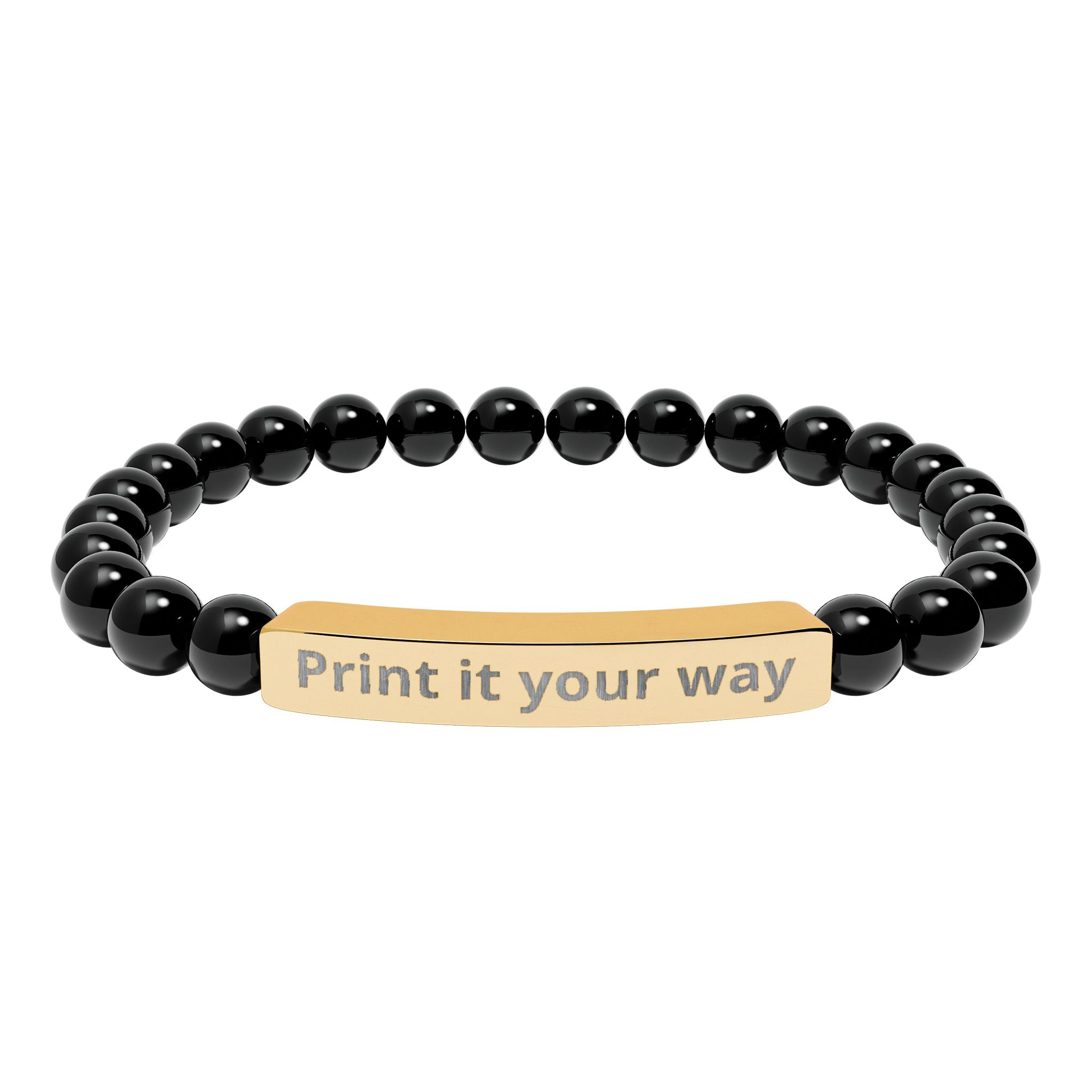 Customize your own engravable natural stone stretch bar bracelet - check description for instruction