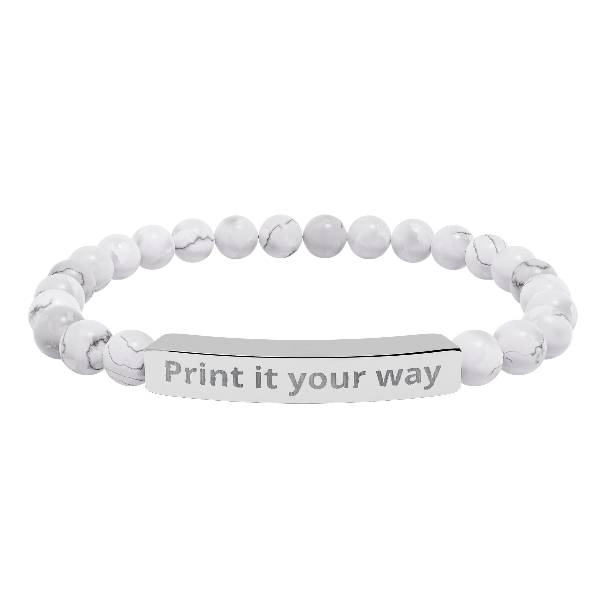 Customize your own engravable natural stone stretch bar bracelet - check description for instruction