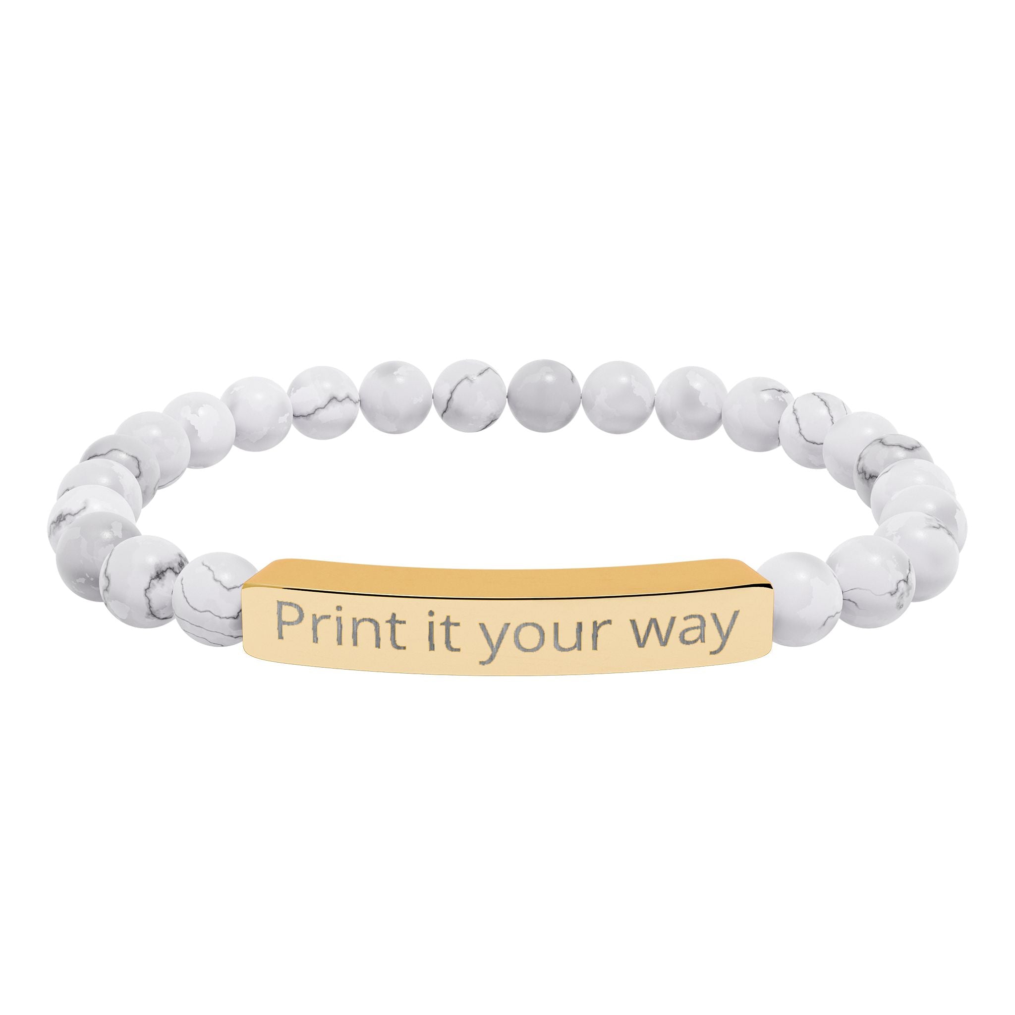 Customize your own engravable natural stone stretch bar bracelet - check description for instruction