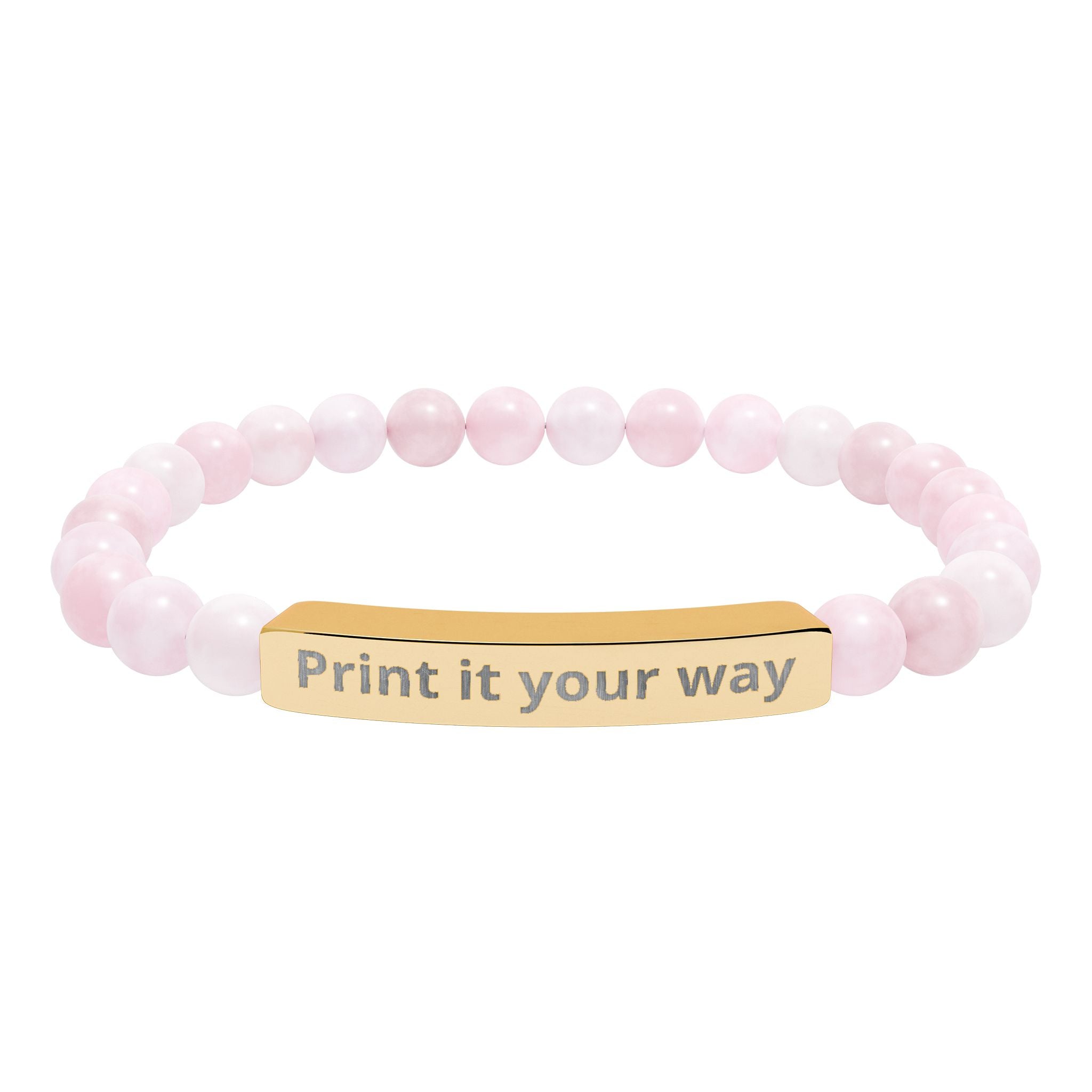 Customize your own engravable natural stone stretch bar bracelet - check description for instruction