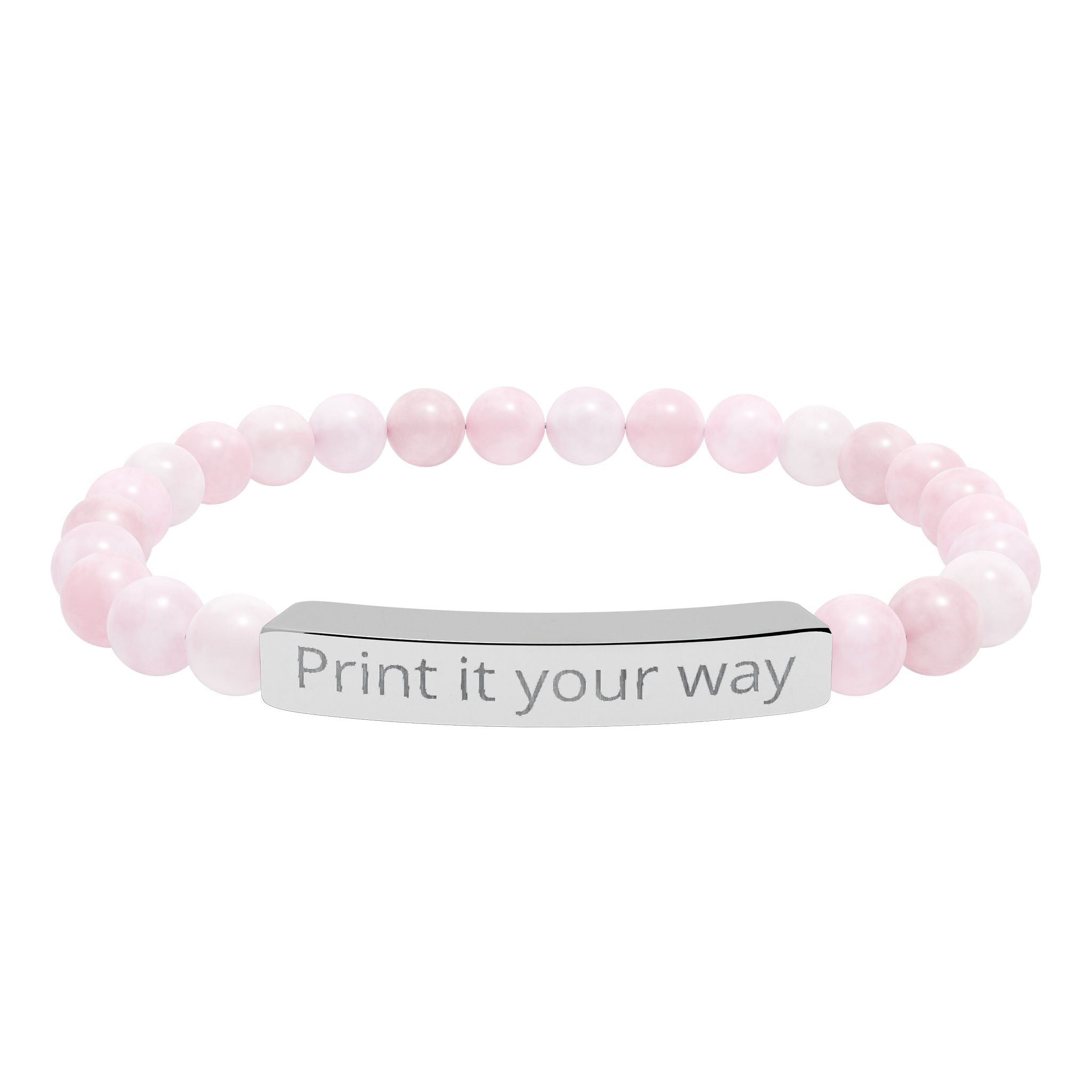 Customize your own engravable natural stone stretch bar bracelet - check description for instruction