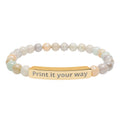 Customize your own engravable natural stone stretch bar bracelet - check description for instruction