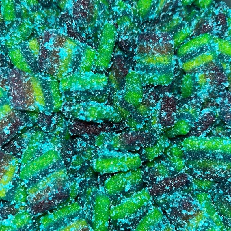 Sour blue raspberry rainbow bites 8 oz